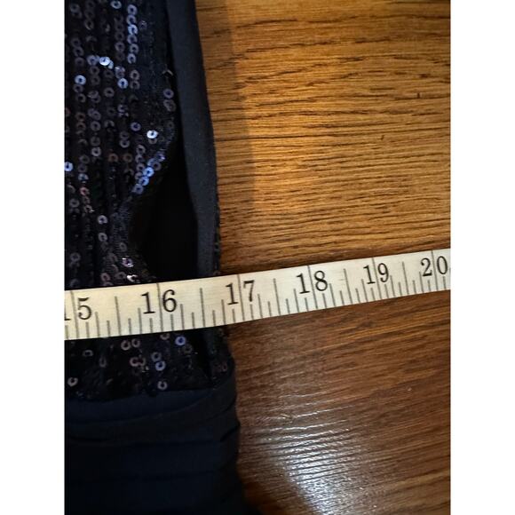 Love x Design Women’s Sequin Chiffon Deep V Formal Gown – Navy – Size XL – Glam - Picture 6 of 8